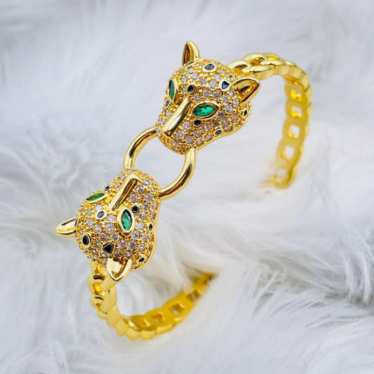 Golden Panther Bangle